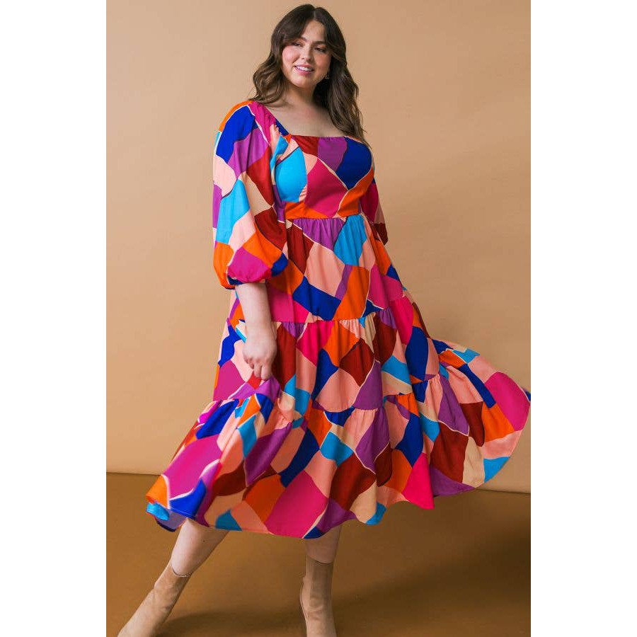 3xl midi dress Perfect Bouquet Midi Dress (S-3XL)  The Sassy Owl Boutique