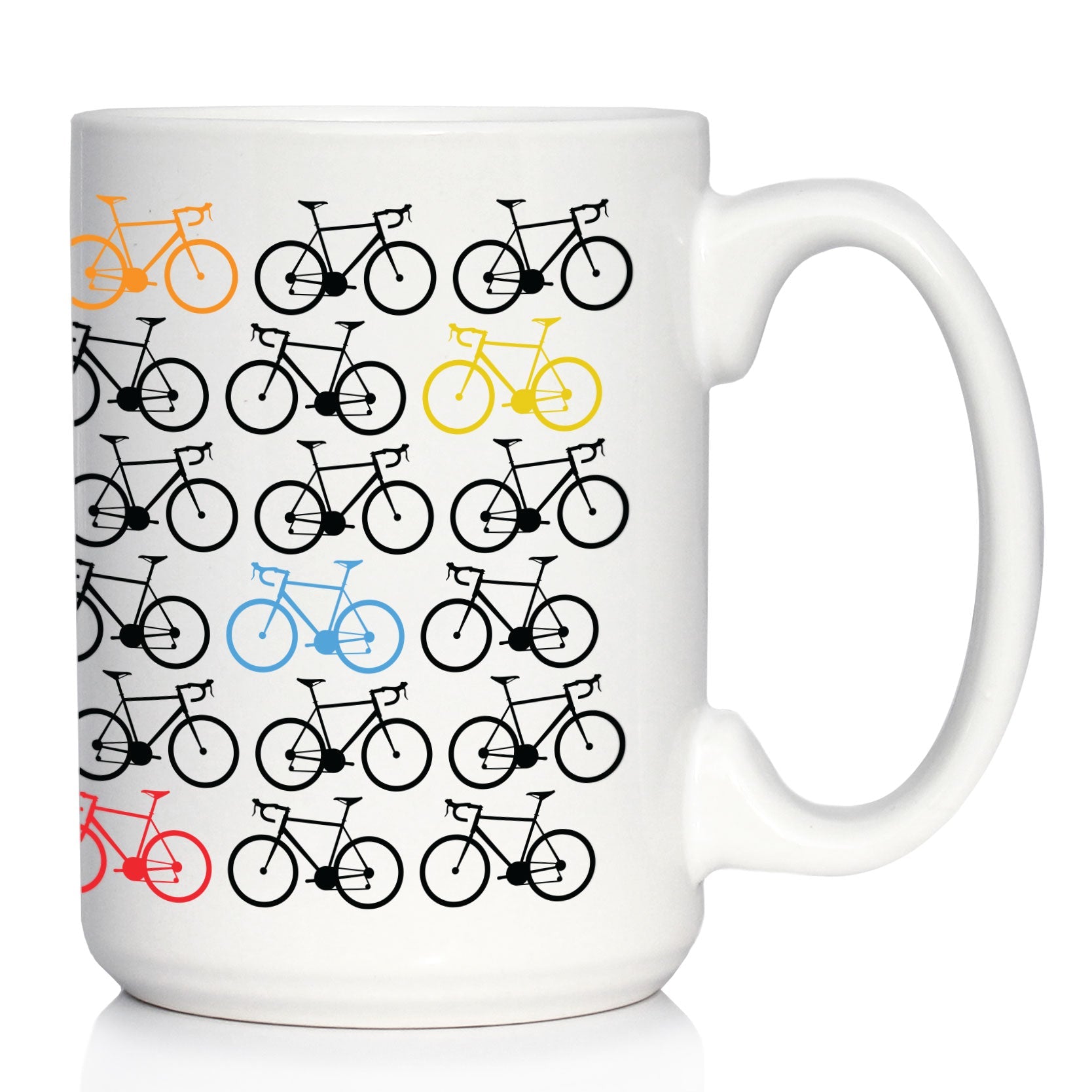 Bicycle Coffee Mug - Unique Road Biking Themed Decor and Gifts for Cyclists 11 oz