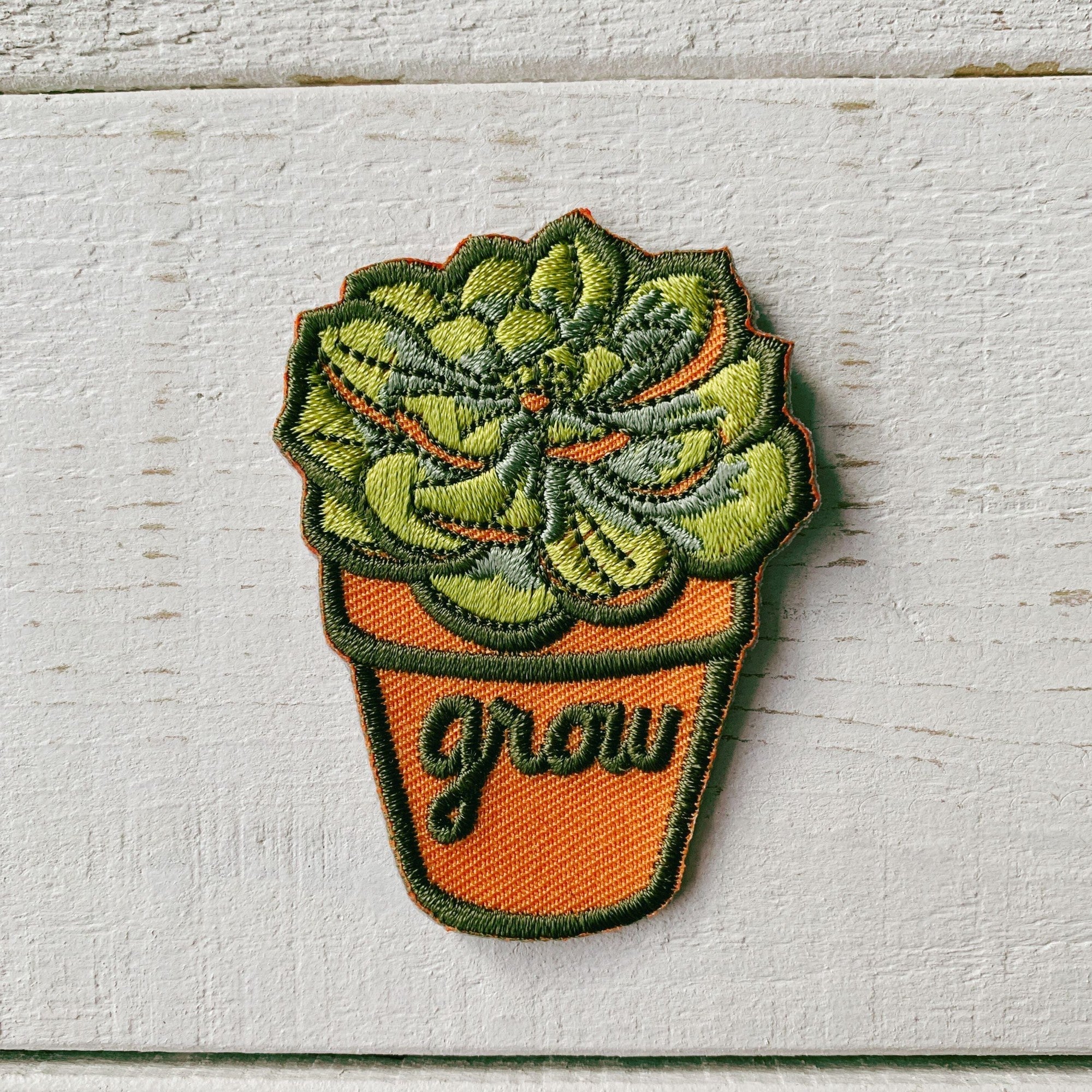 succulent patch Grow Through What You Go Through Plant Lover No-Sew Patch