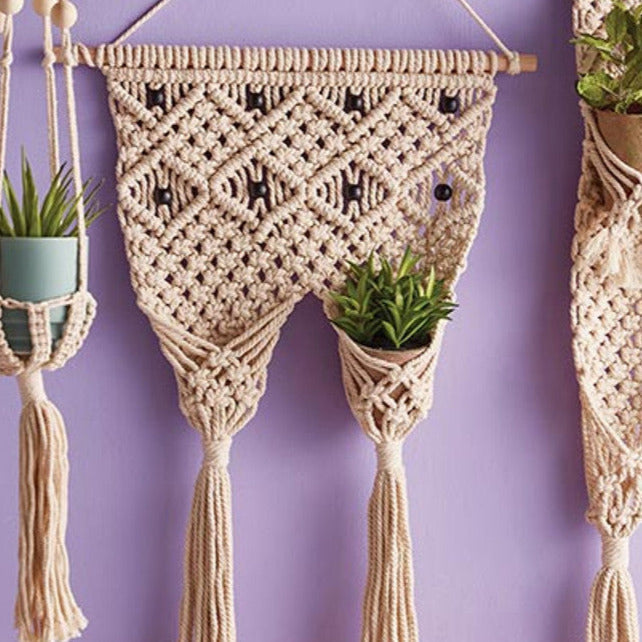 Macrame Two Pocket Plant Holder
