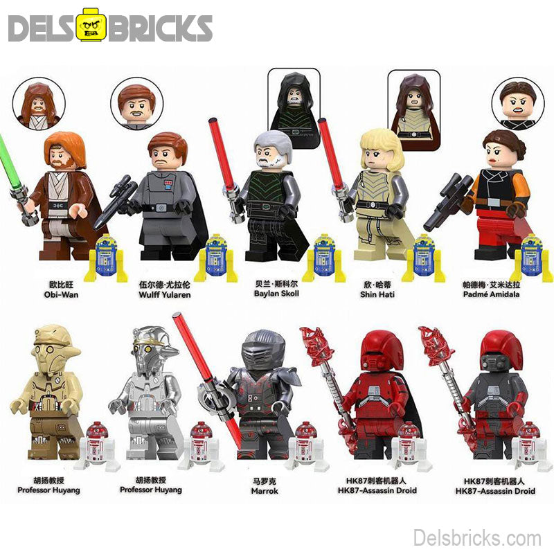 Obi Wan Kenobi Ahsoka Set of 10 Lego Minifigures Custom Toys