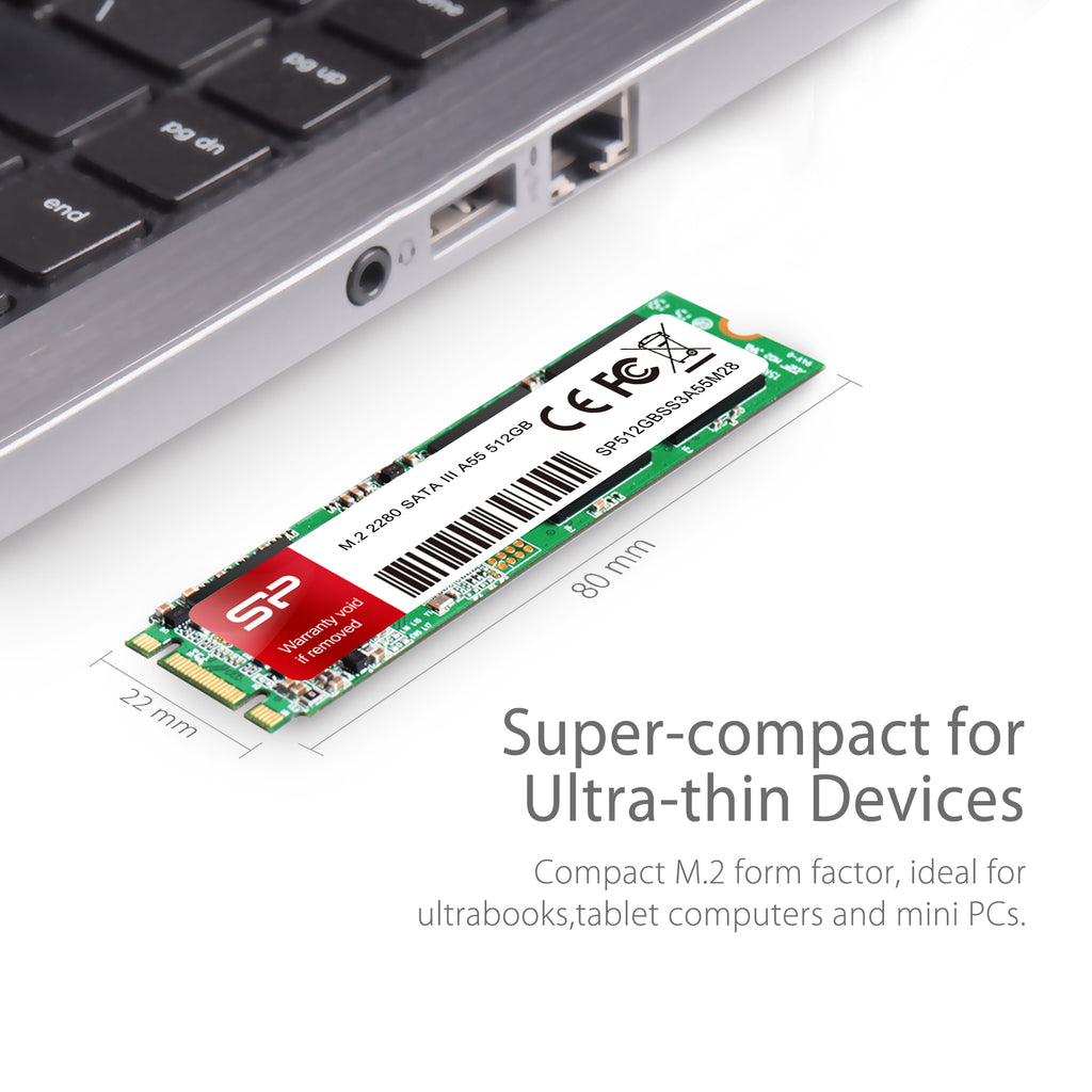 SP 512GB SSD 3D NAND A55 SLC Cache Performance Boost SATA III 2.5 7mm  (0.28) Internal Solid State Drive (SP512GBSS3A55S25)