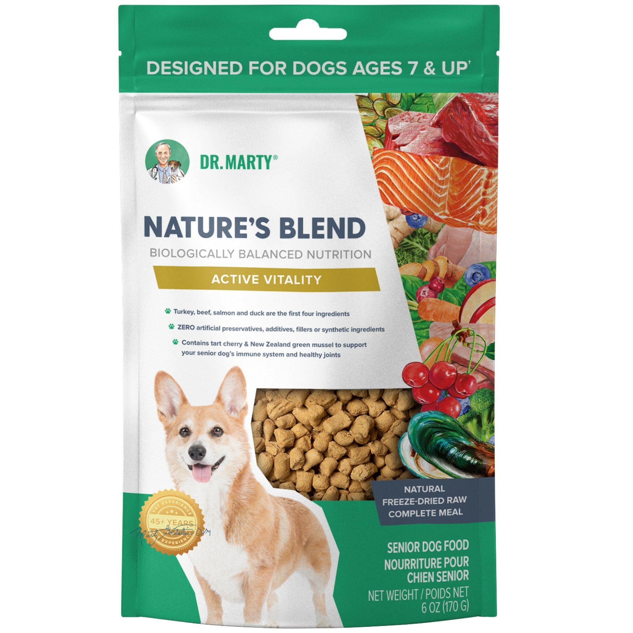 Dr. Marty Nature's Blend Active Vitality Freeze Dried Raw Food for Senior Dogs (6 oz)