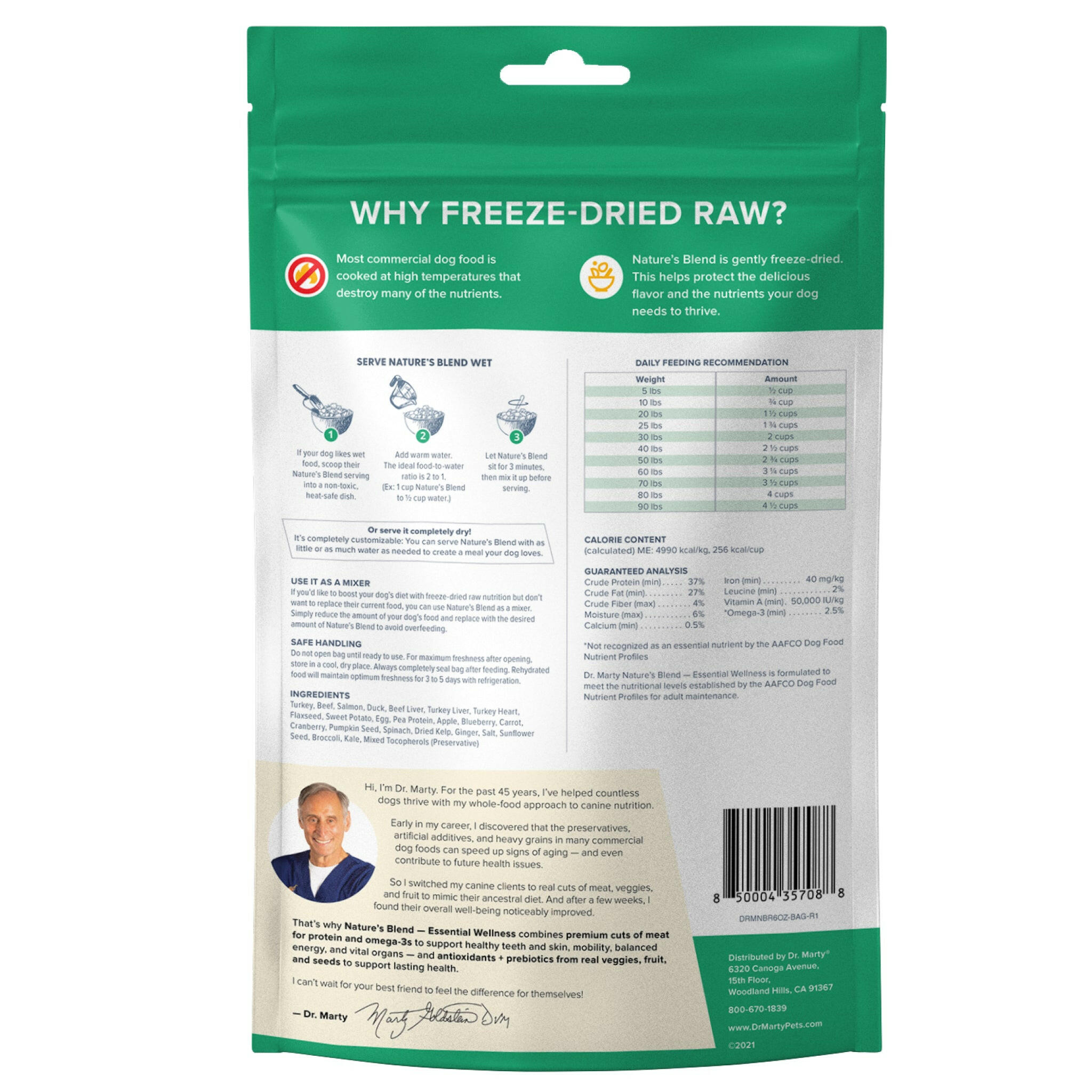 Dr. Marty Nature’s Blend Essential Wellness Freeze-Dried Raw Dog Food (6 oz)