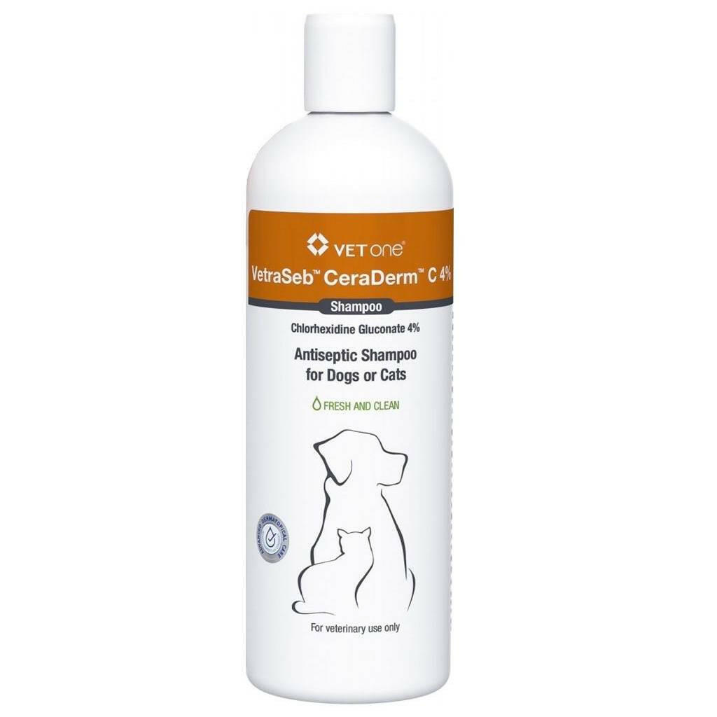 VetraSeb CeraDerm C 4% Antiseptic Shampoo for Dogs & Cats