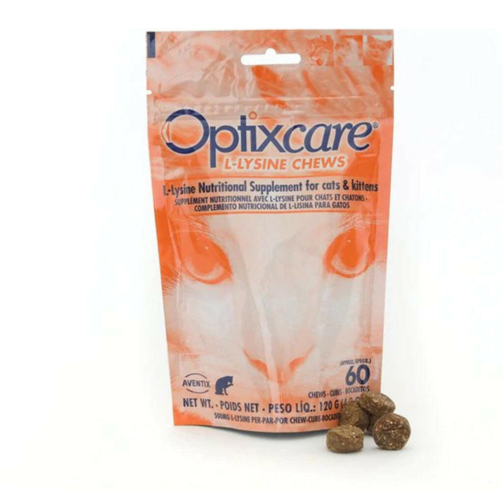 Optixcare L-Lysine Chews for Cats 500mg (60 ct)