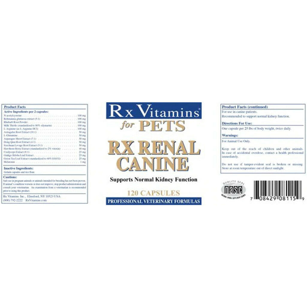 Rx Vitamins Rx Renal Canine For Dogs (120 capsules)