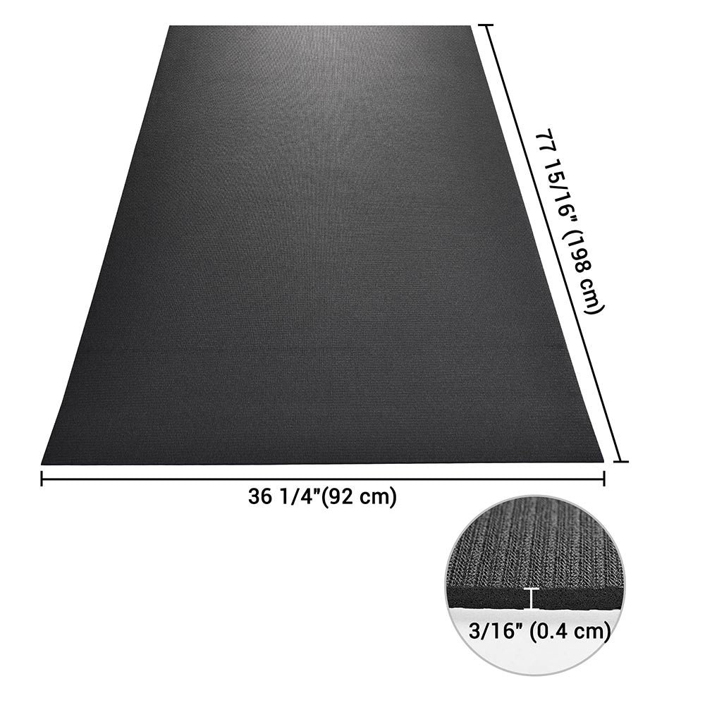 Yescom 3/16" Black Yoga Mat Workout Gym Floor Mat 6.5x3ft