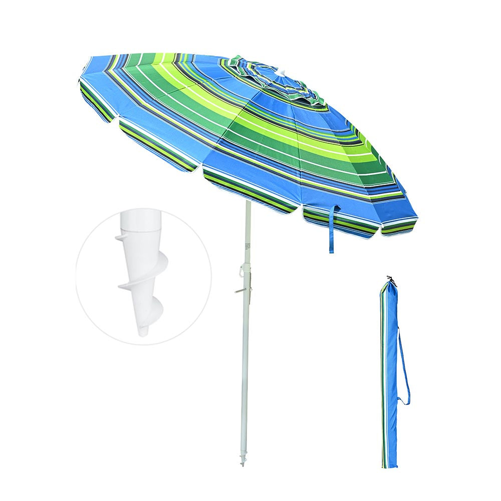 Yescom Beach Umbrella Tilt 7 ft 12-rib w/ Anchor