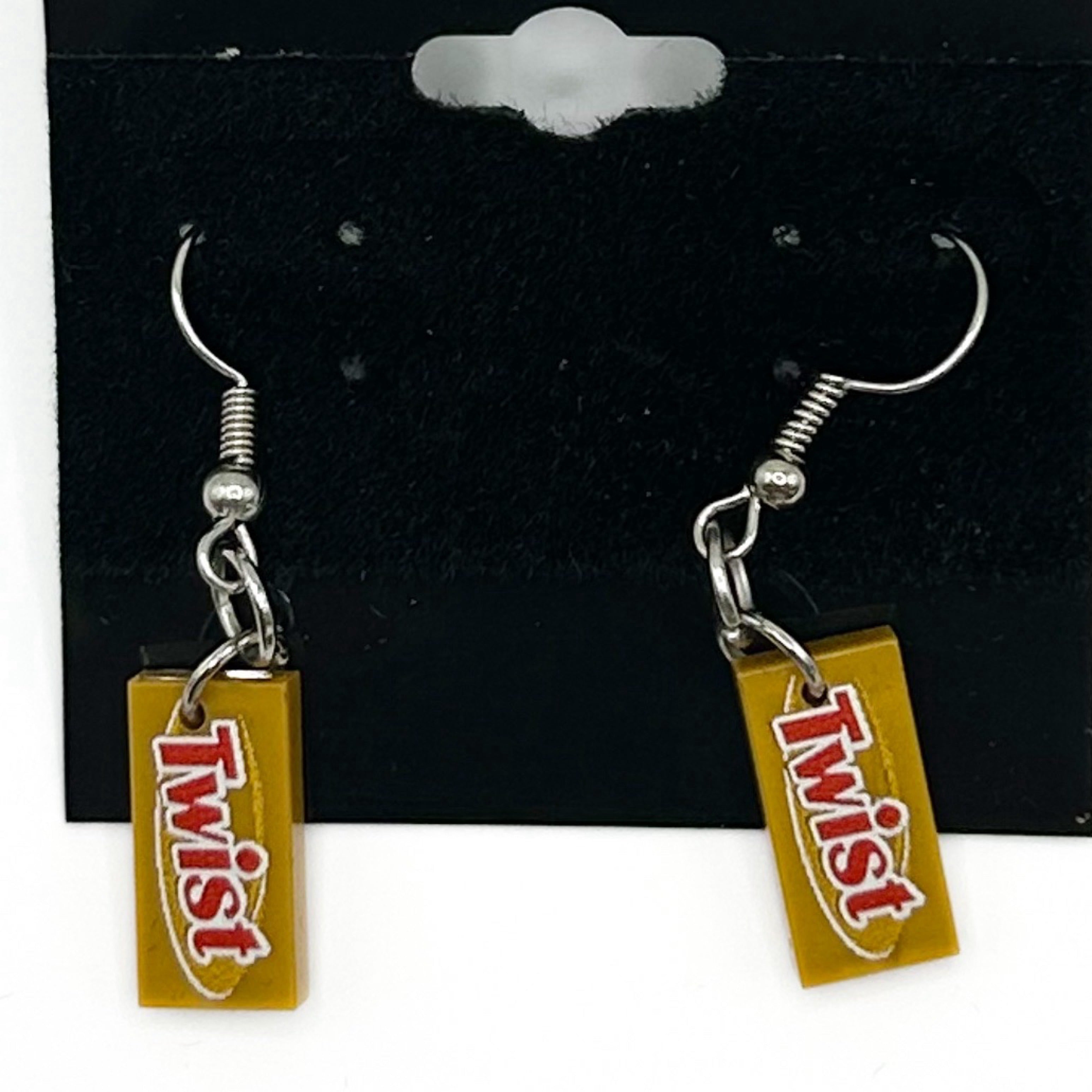 Twist Candy Earrings made from LEGO Bricks - B3 Customs