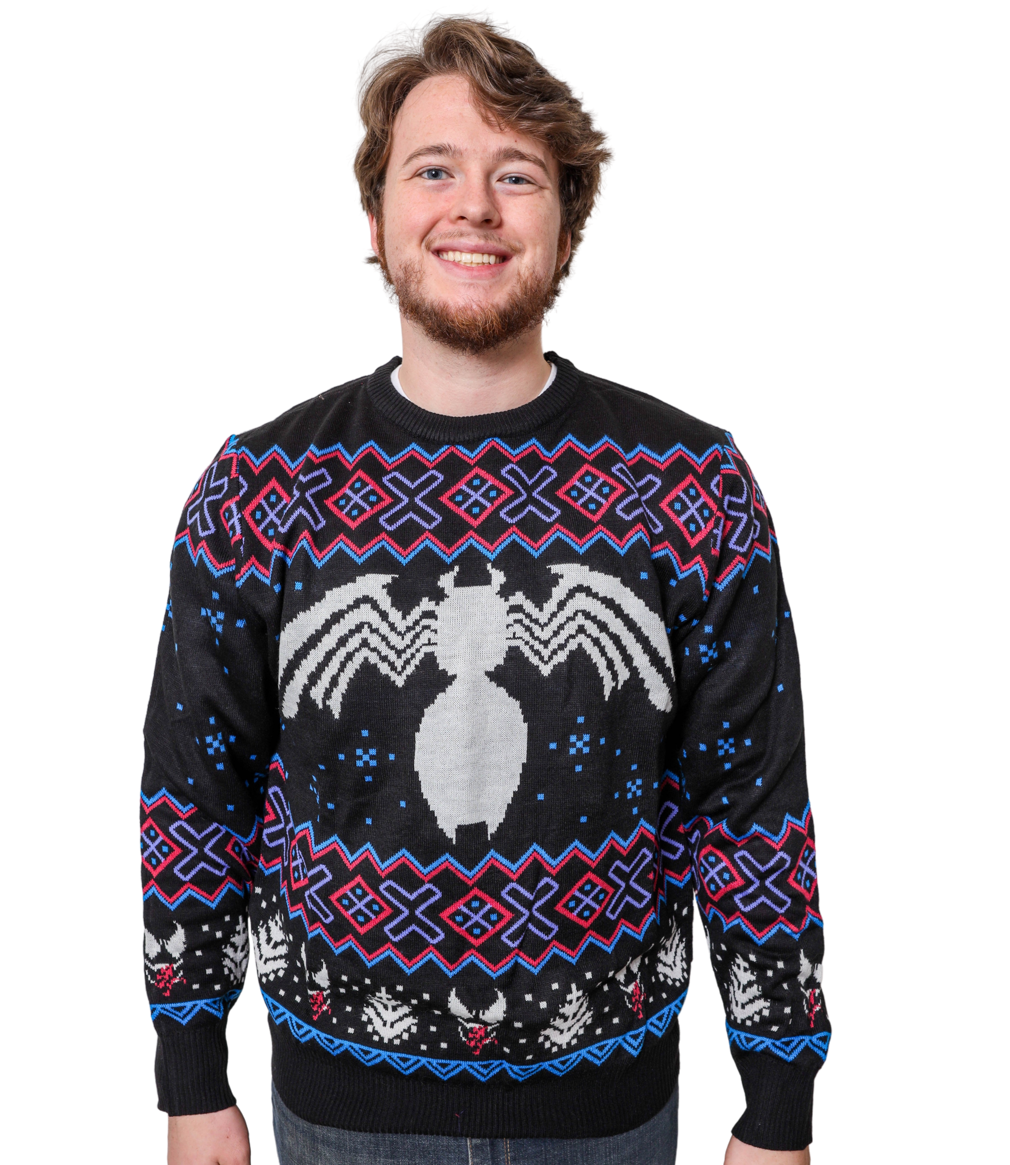 Marvel Venom Symbol Offcially Licesned Adult Holiday Ugly Christmas Sweater