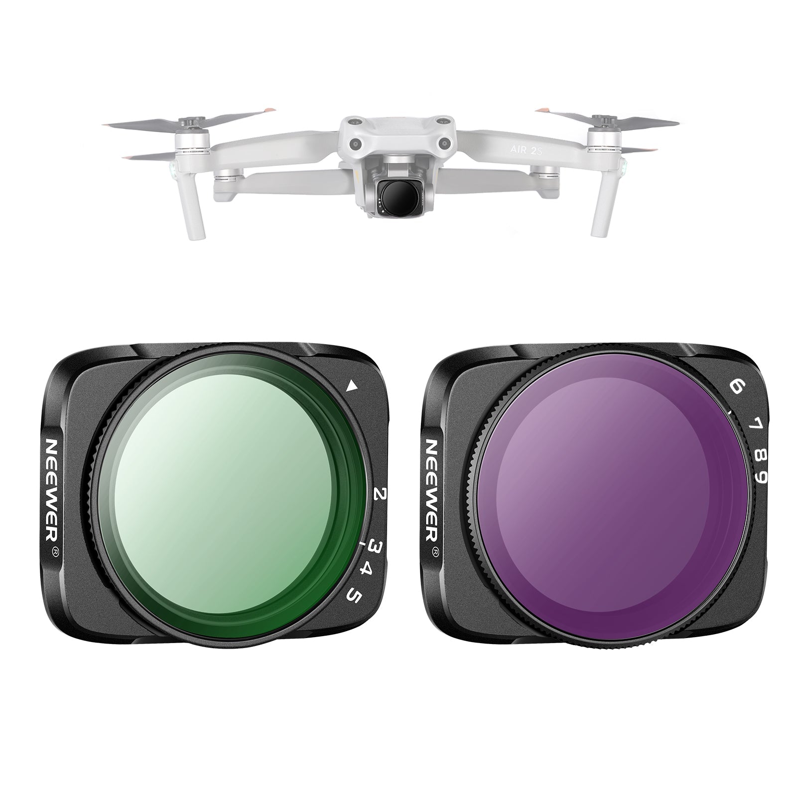 NEEWER 2PCS Variable ND Filter Set for DJI Air 2S