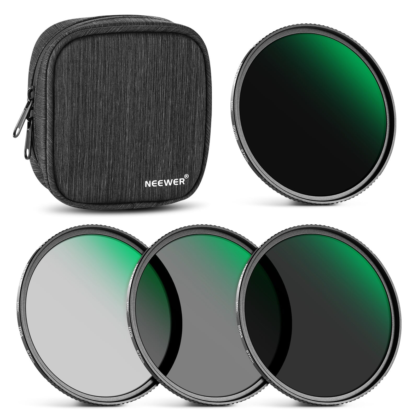 NEEWER 4 Pack HD ND Filter Set (ND1000+ND64+ND8+ND4)