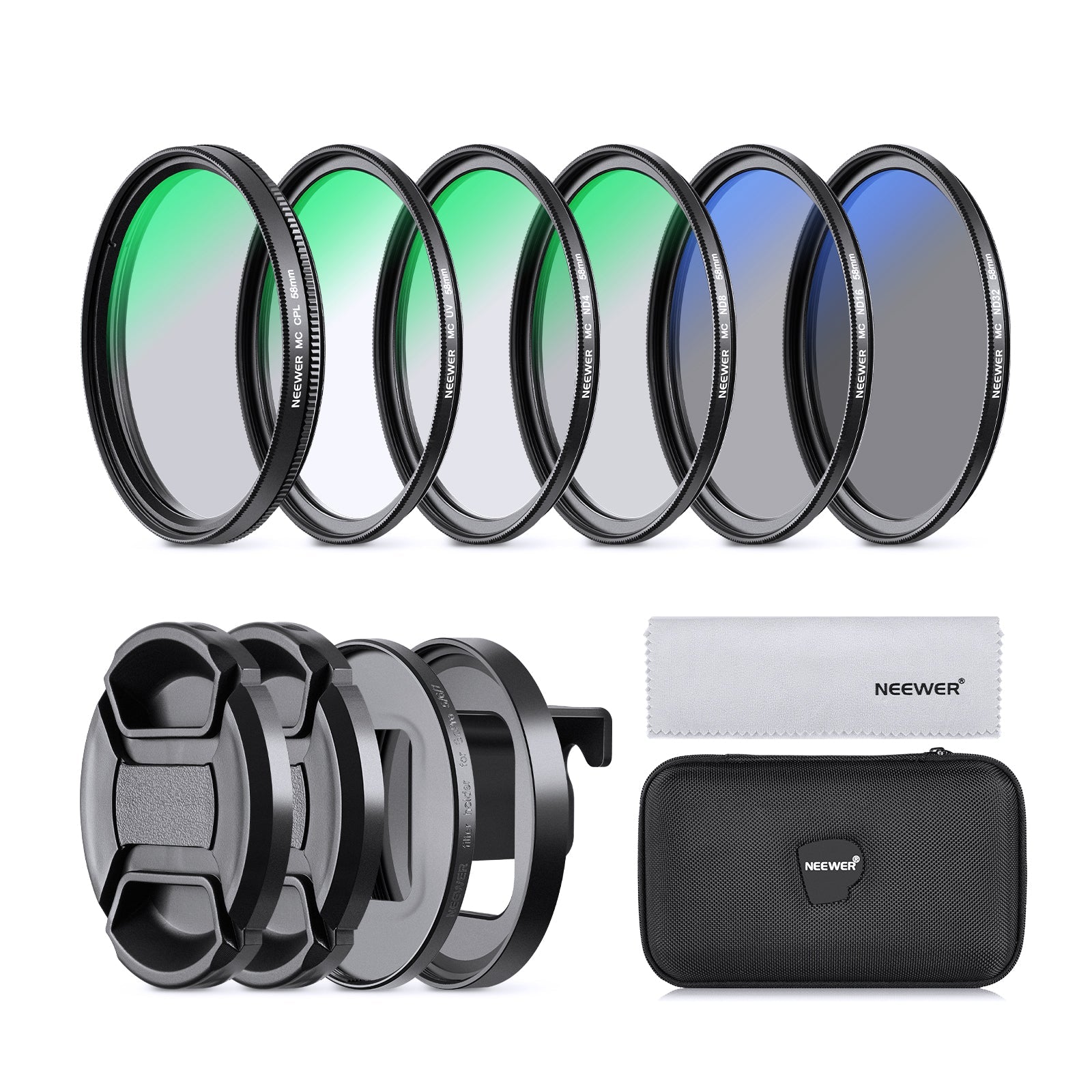 NEEWER 58mm Lens Filter Kit For GoPro Hero 8/7/6/5