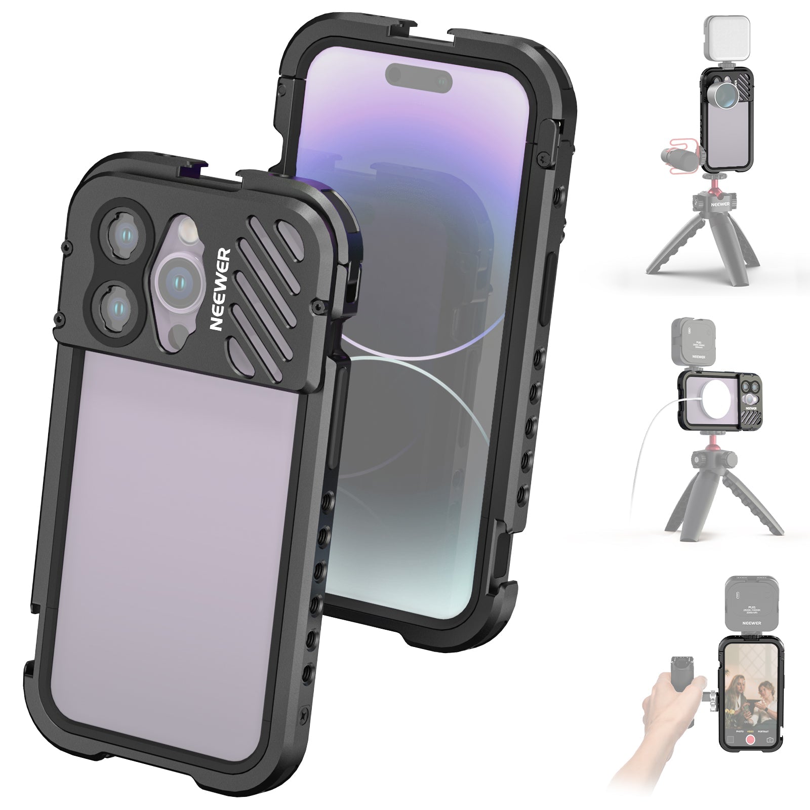 NEEWER Aluminum Alloy Phone Cage for iPhone 14 Pro/14 Pro Max