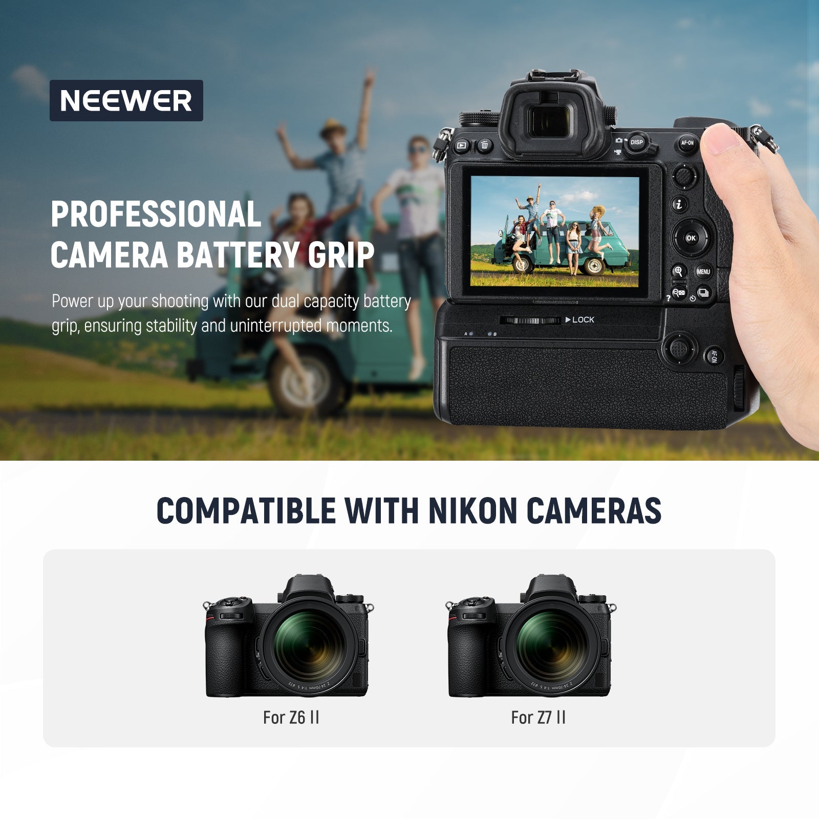 NEEWER MB-N11 Battery Grip For Nikon Z6 II and Z7 II With Remote Control