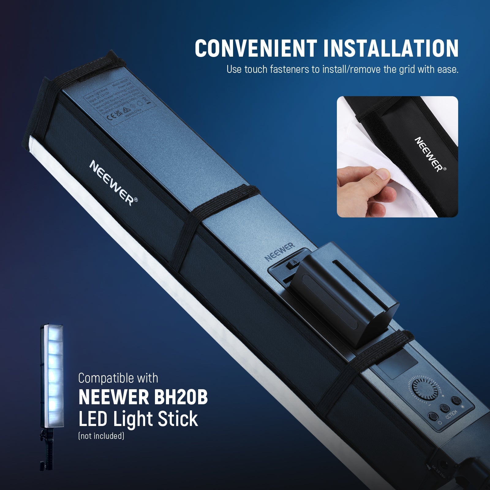NEEWER NS2S Tube Light Grid Softbox Diffuser for BH20B
