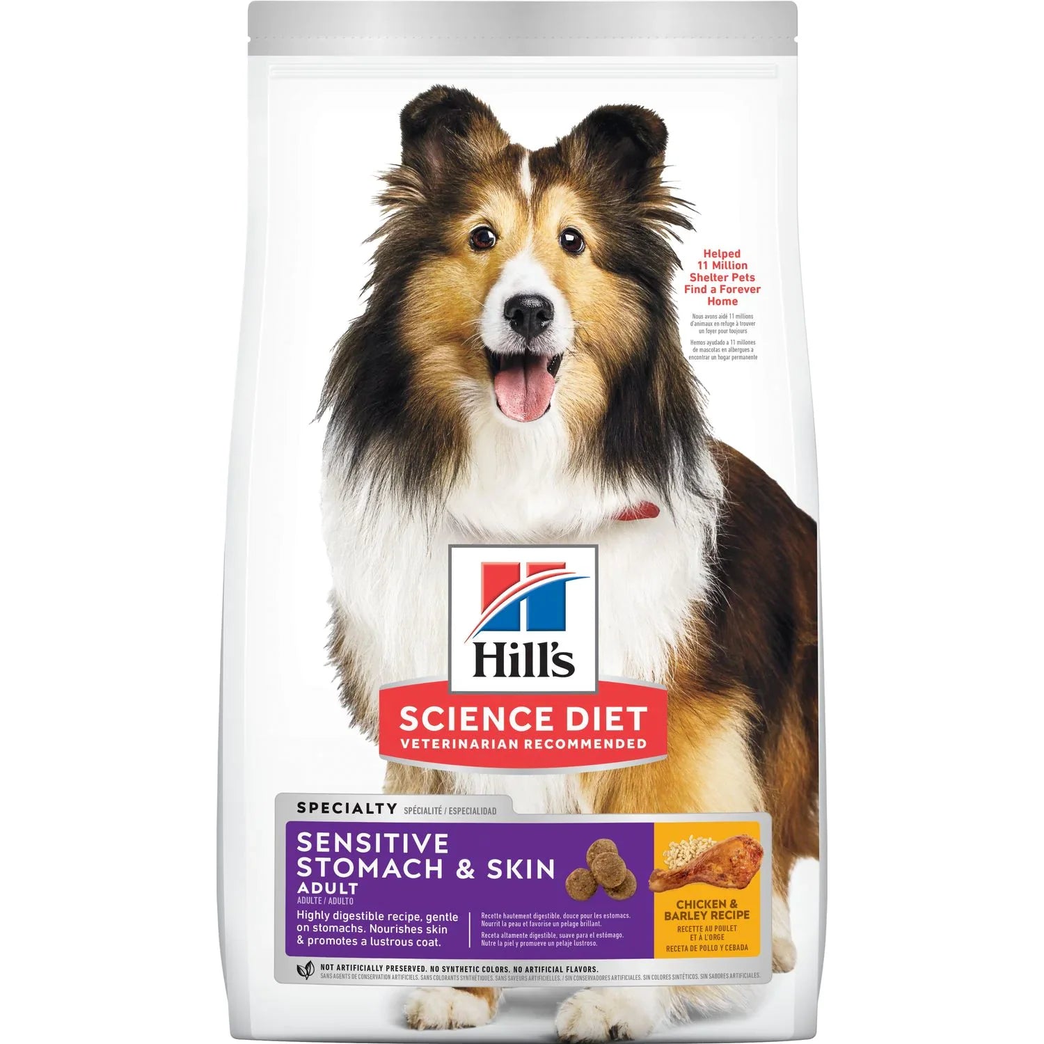 Hill's Science Diet Adult Sensitive Stomach & Skin Dry Dog Food, Chicken and Barley