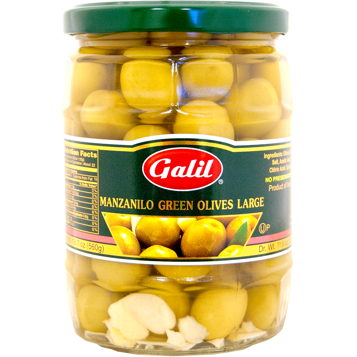Green Olives | Manzanillo | Jar | 19.7 oz | Galil