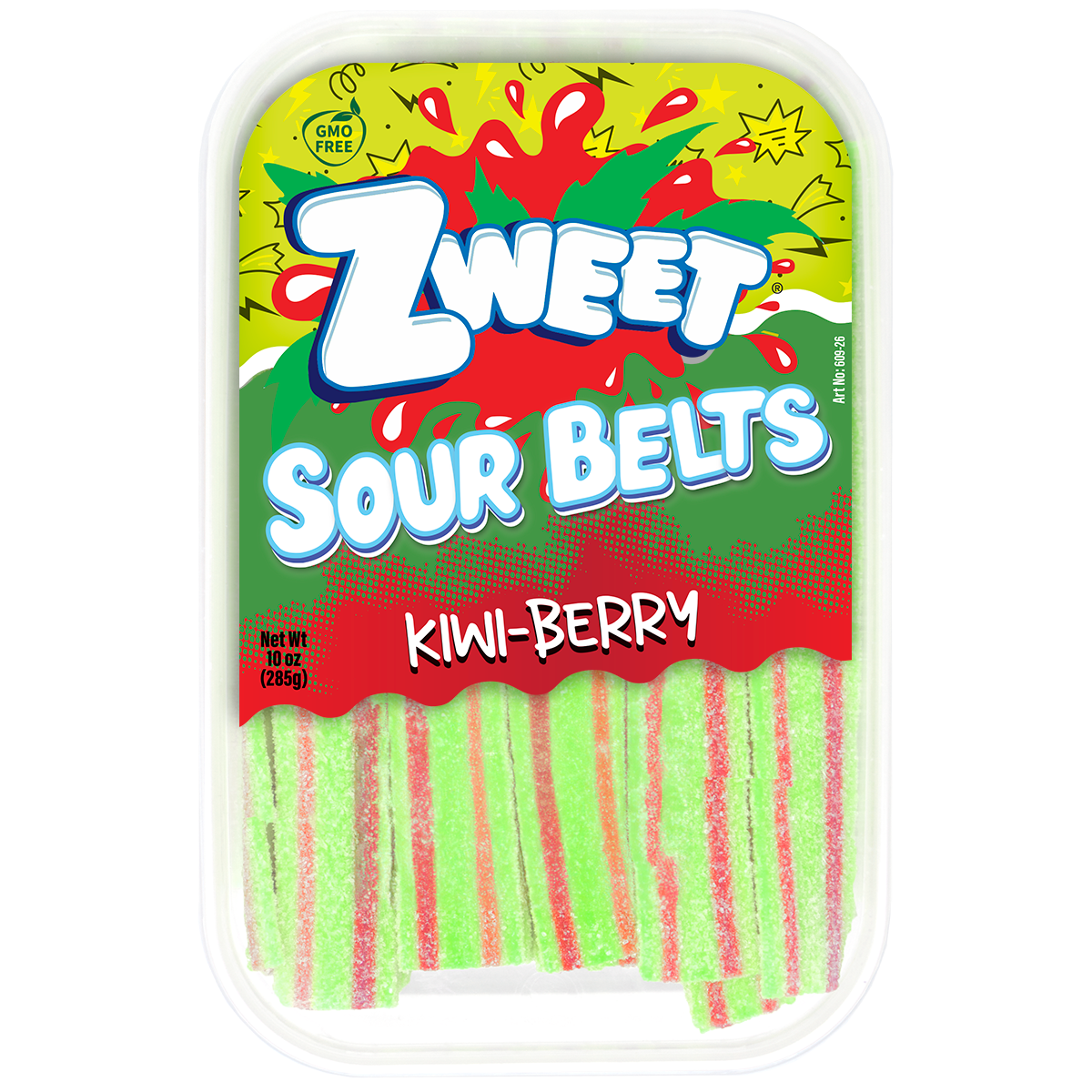 Sour Kiwi Strawberry Belts | Zweet | 10 oz