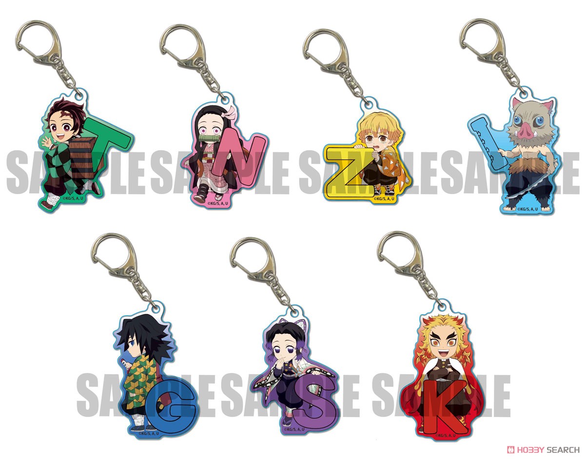 Demon Slayer Kimetsu No Yaiba Trading Acrylic Key Ring Alphabet Ver. Blind Box (1 Blind Box)