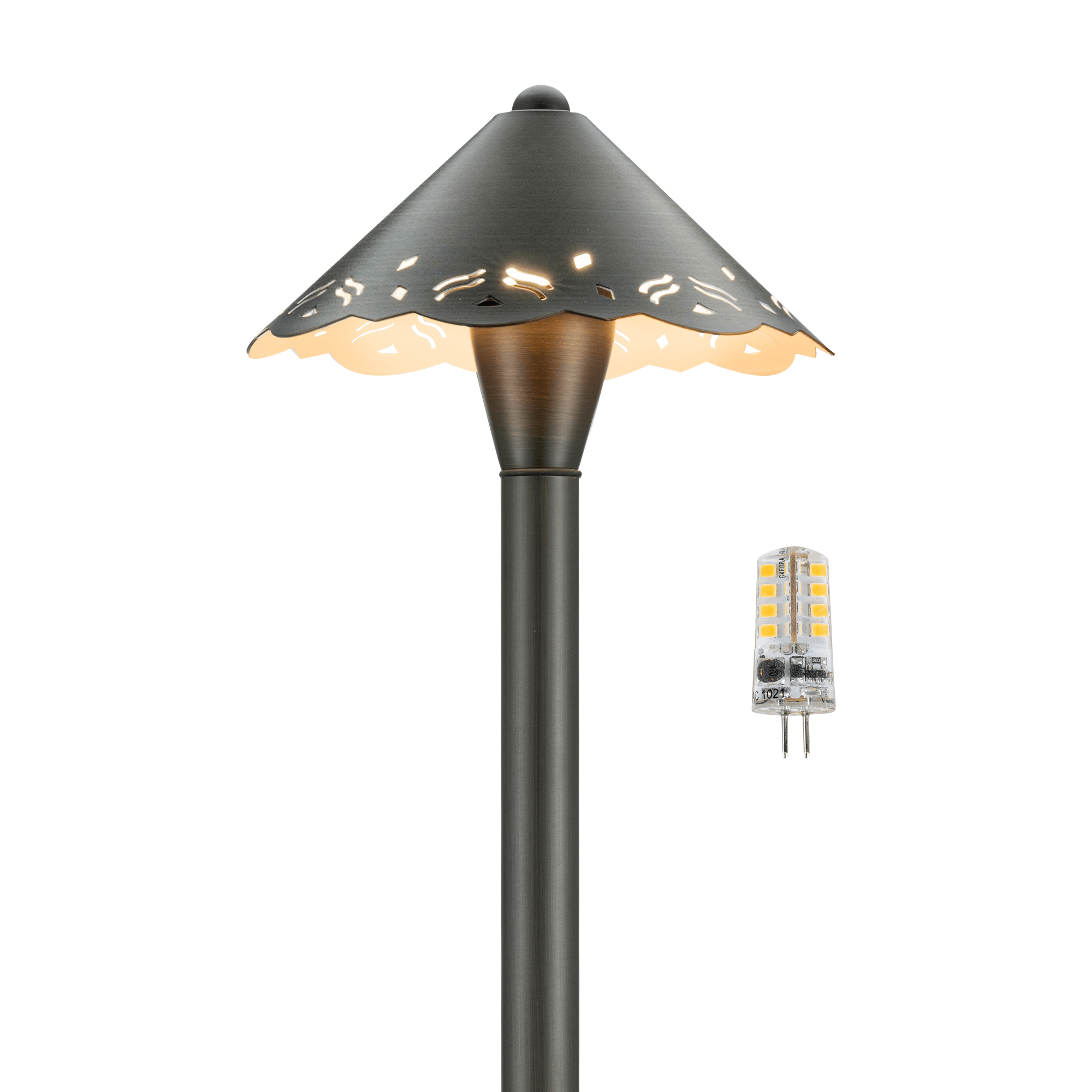 Gardenreet Brass Low Voltage Pathway Lights, 12V Outdoor LED Landscape Path Lights(Hollowed-out) for Walkway Driveway Garden Patio (2406)