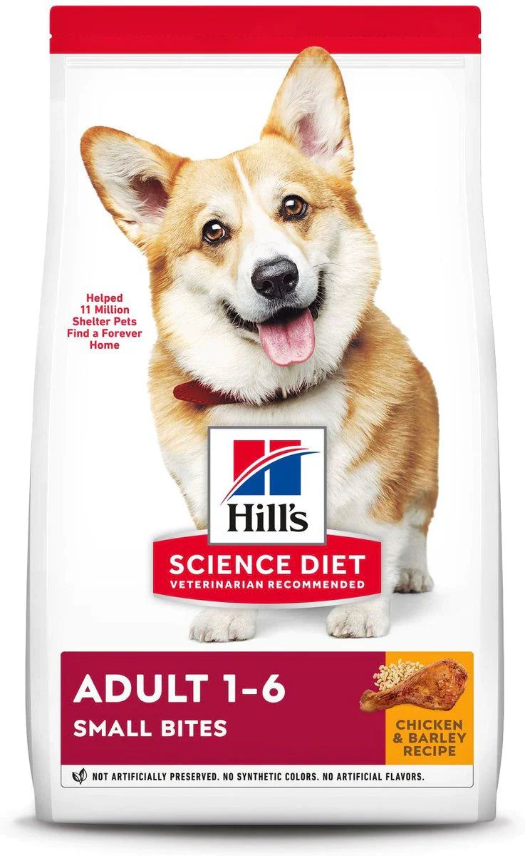 Hill's Science Diet Adult Small Bites Dry Dog Food, Chicken & Barley Recipe, 15 lb Bag