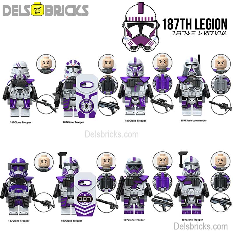 187th Legion Clone troopers Set of 8 | Lego Star Wars Minifigures Custom Toys