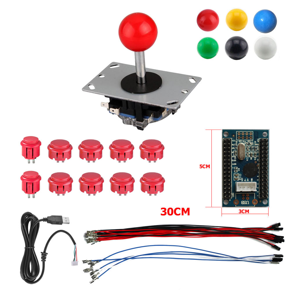 RAC-D300 DIY Arcade Joystick 2Pin Kits 8 Way Joystick Buttons USB Encoder Cables