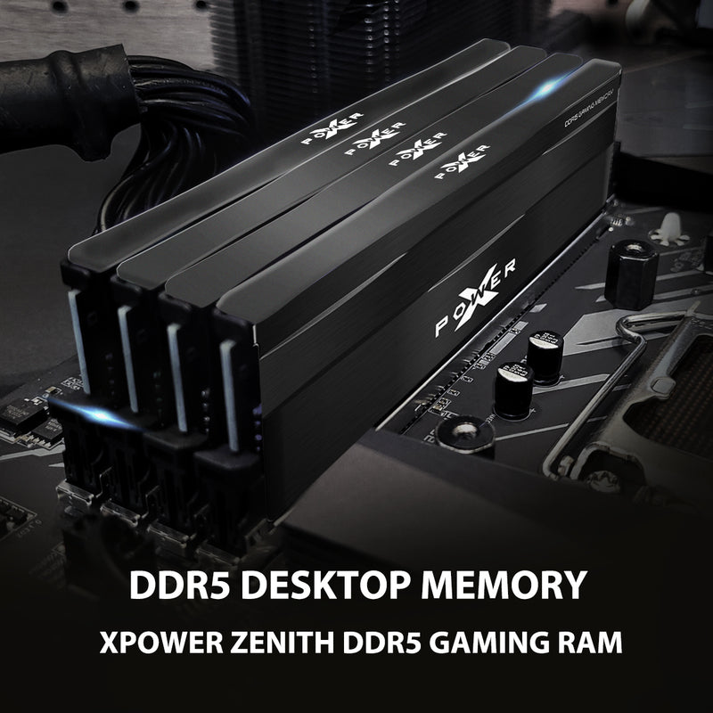 Silicon Power Zenith Gaming DDR5 6000MHz (PC5-48000) 32GB(16GBx2)-64GB(32GBx2) Dual Pack 1.35V Desktop Unbuffered DIMM [Black]