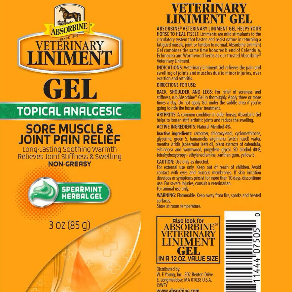 Absorbine Veterinary Liniment Gel for Horses