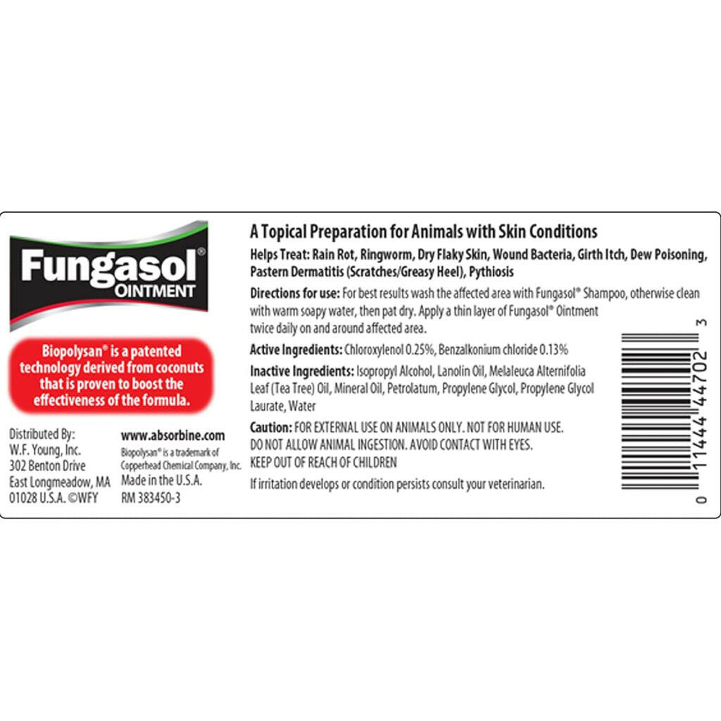 Absorbine Fungasol Skin Treatment Ointment for Horses 13 oz