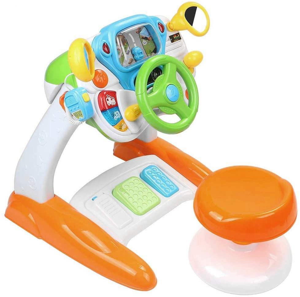 Kids Driving Simulate Ride on Toy Pretend Play Steering Wheel Toy for Toddlers