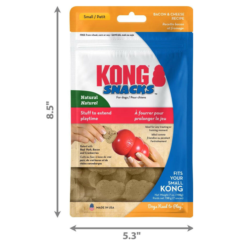 Kong Stuff'N Snacks Bacon & Cheese Flavor Crunchy Treats For Dogs - Small (7 oz)