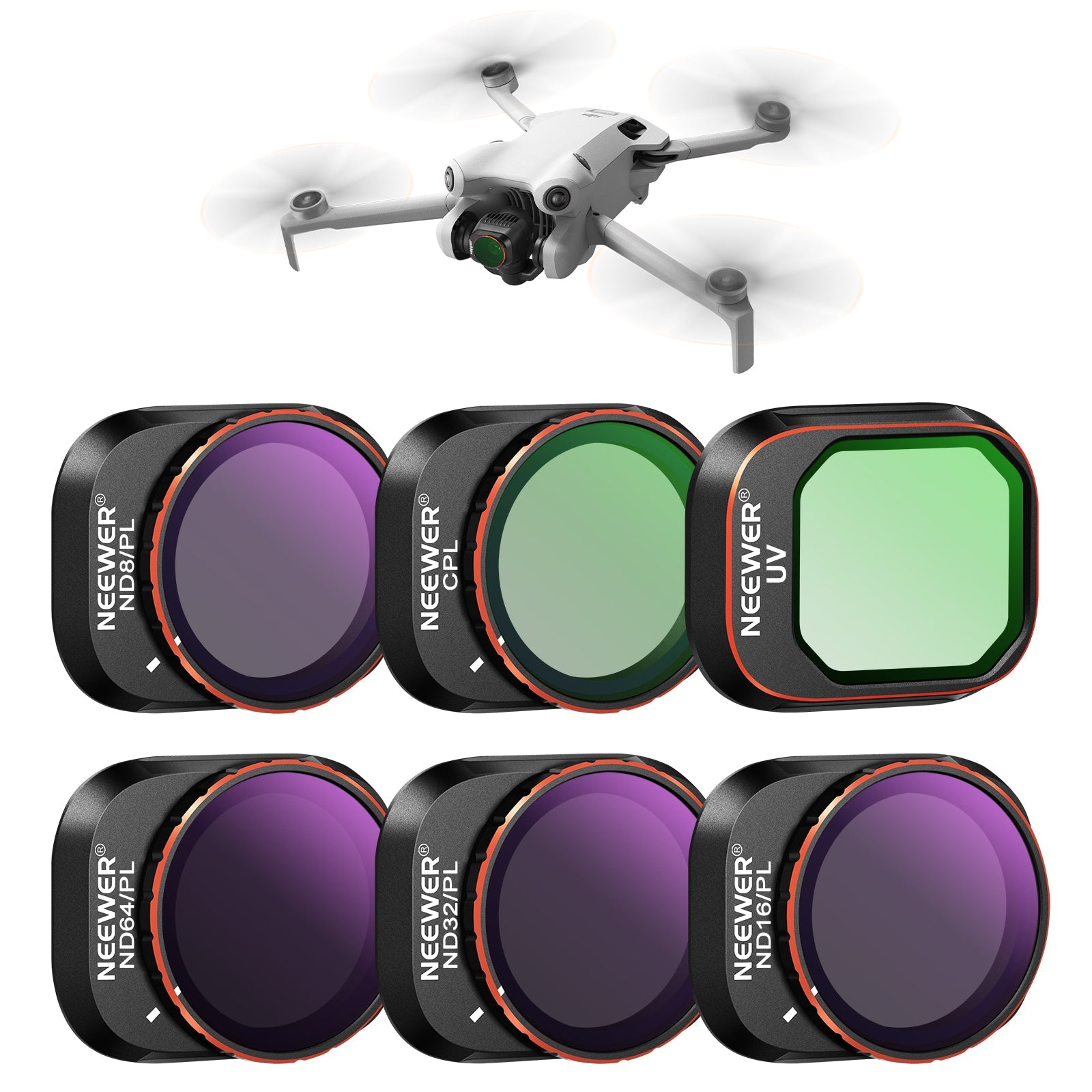 NEEWER 6 Pack ND/PL Filters Set for Mini 4 Pro