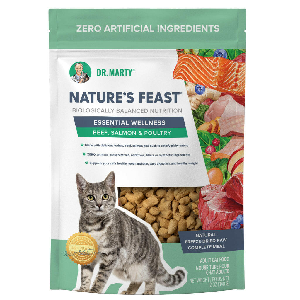 Dr. Marty Nature's Feast Beef, Salmon& Poultry Blend Freeze Dried Raw Cat Food