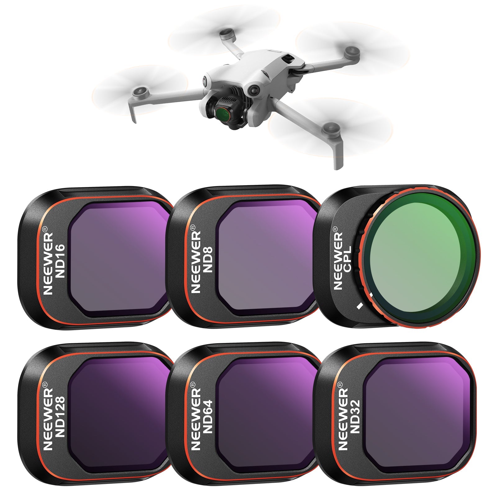 NEEWER FL-A34 6 Pack Snap On ND&CPL Filter Set For DJI Mini 4 Pro