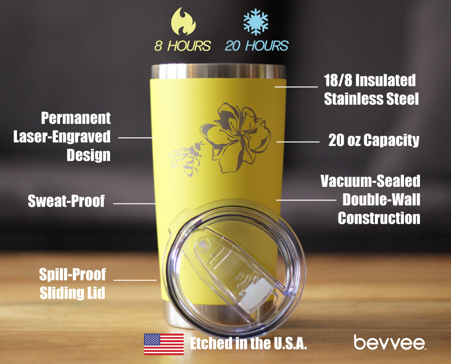 Bee Flower - Cute Gifts for Bumblebee & Nature Lovers - 20 oz Coffee Tumbler