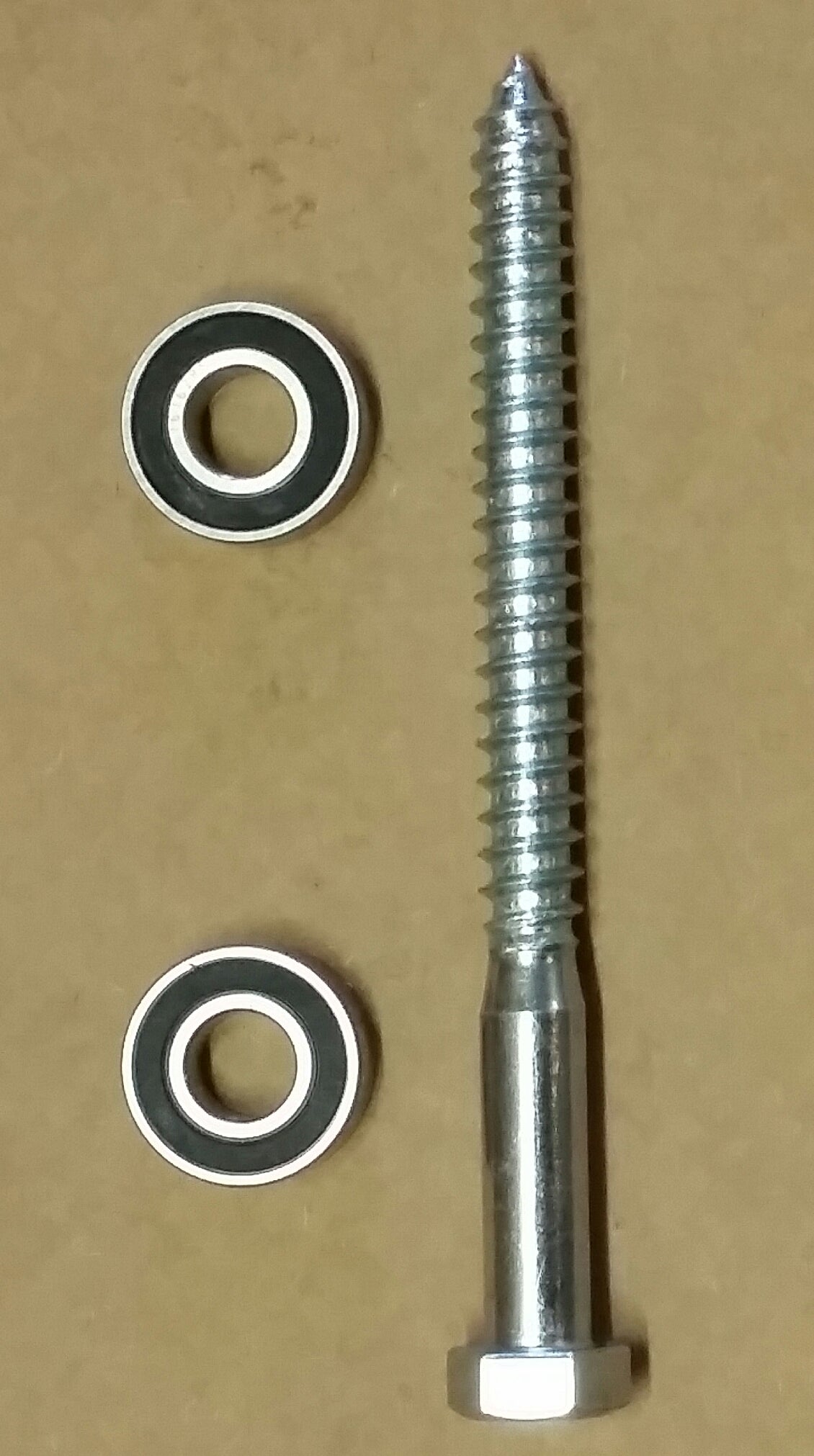 2- Grease Packed, Stainless Steel, Dutch Windmill Paddle Bearings with Lag Bolt