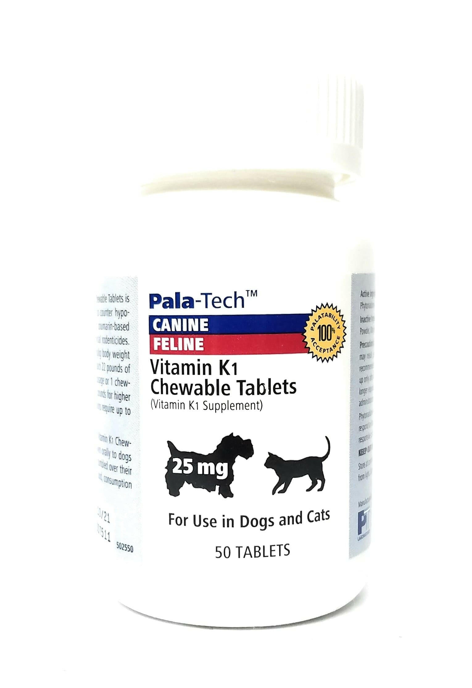 Pala-Tech Vitamin K1 25mg (50 chewable tablets)