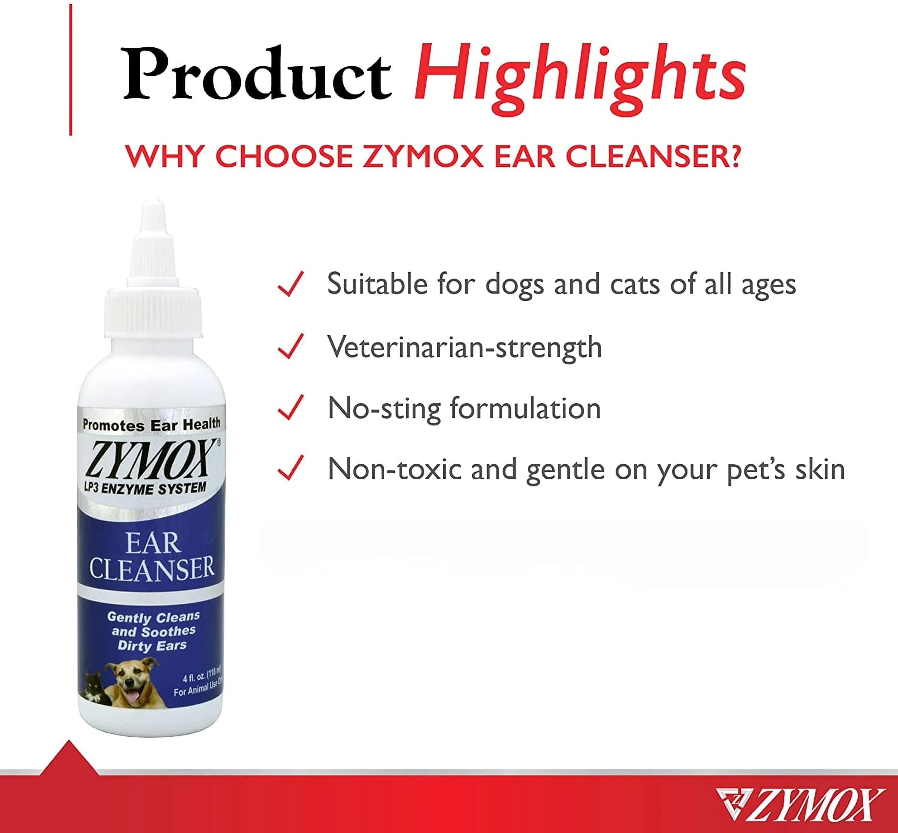 Zymox Veterinary Strength Dog & Cat Ear Cleanser (4 oz)