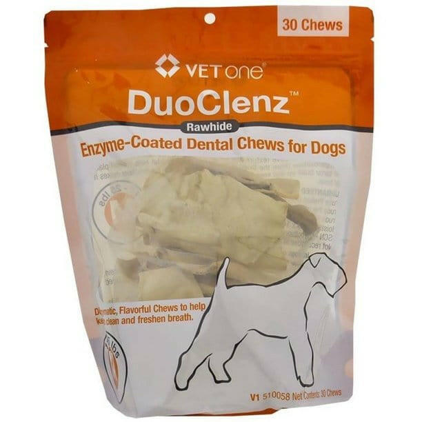 DuoClenz Rawhide, Enzyme-Coated Dental Chews for Dogs, Medium (30 ct)