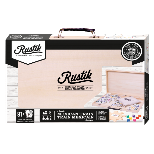 Rustik Deluxe Wood Case: Mexican Train Game