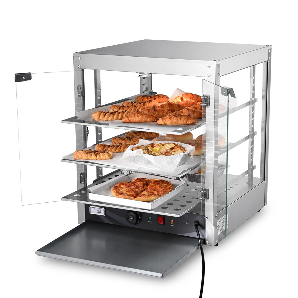 Yescom Pizza Food Warmer Commercial Countertop Display Case 3 Tier