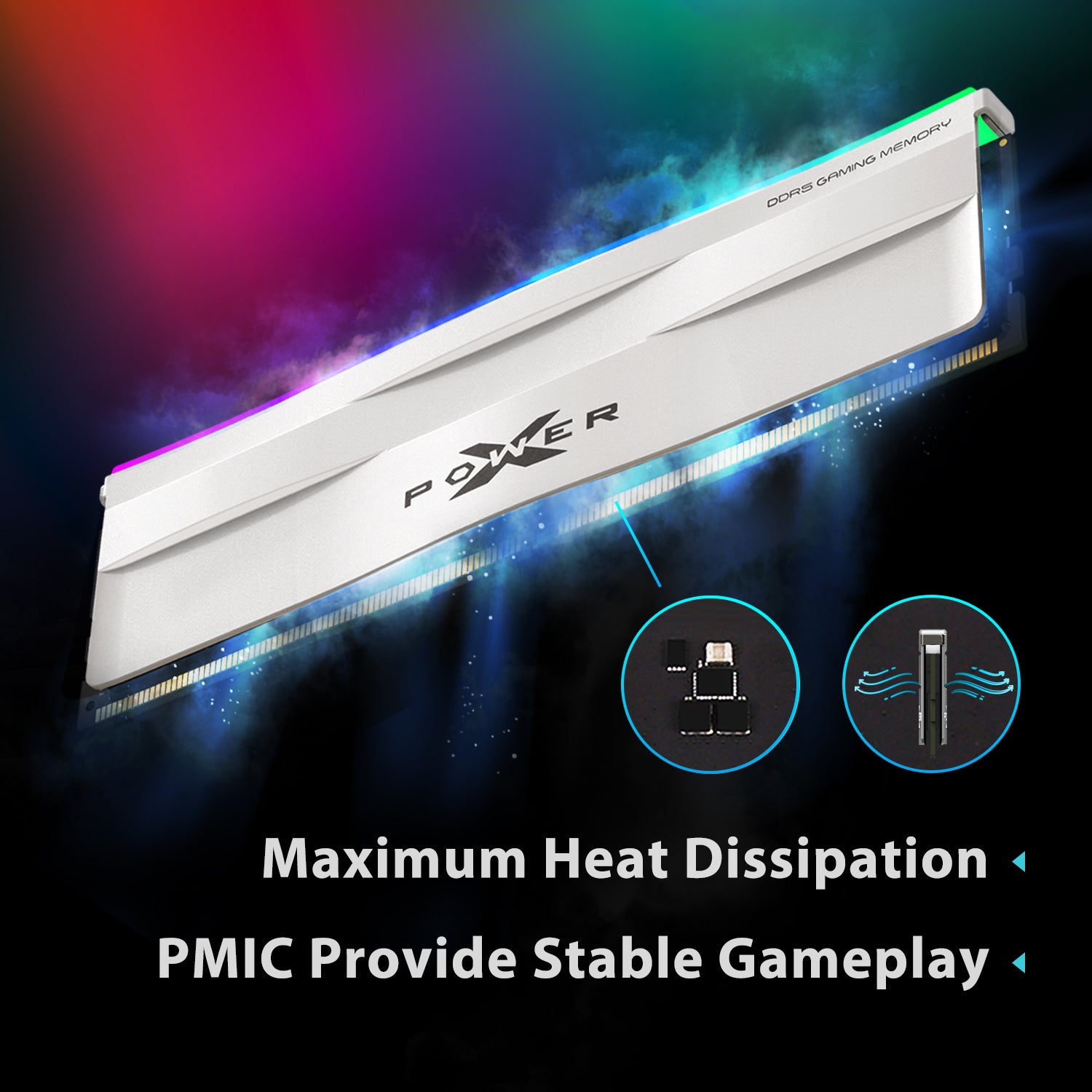 Silicon Power Zenith RGB DDR5 5200MT/s (PC5-41600) CL38 32GB(2x16GB) AMD Expo/Intel XMP 3.0 Dual Pack 1.25V Desktop Unbuffered DIMM