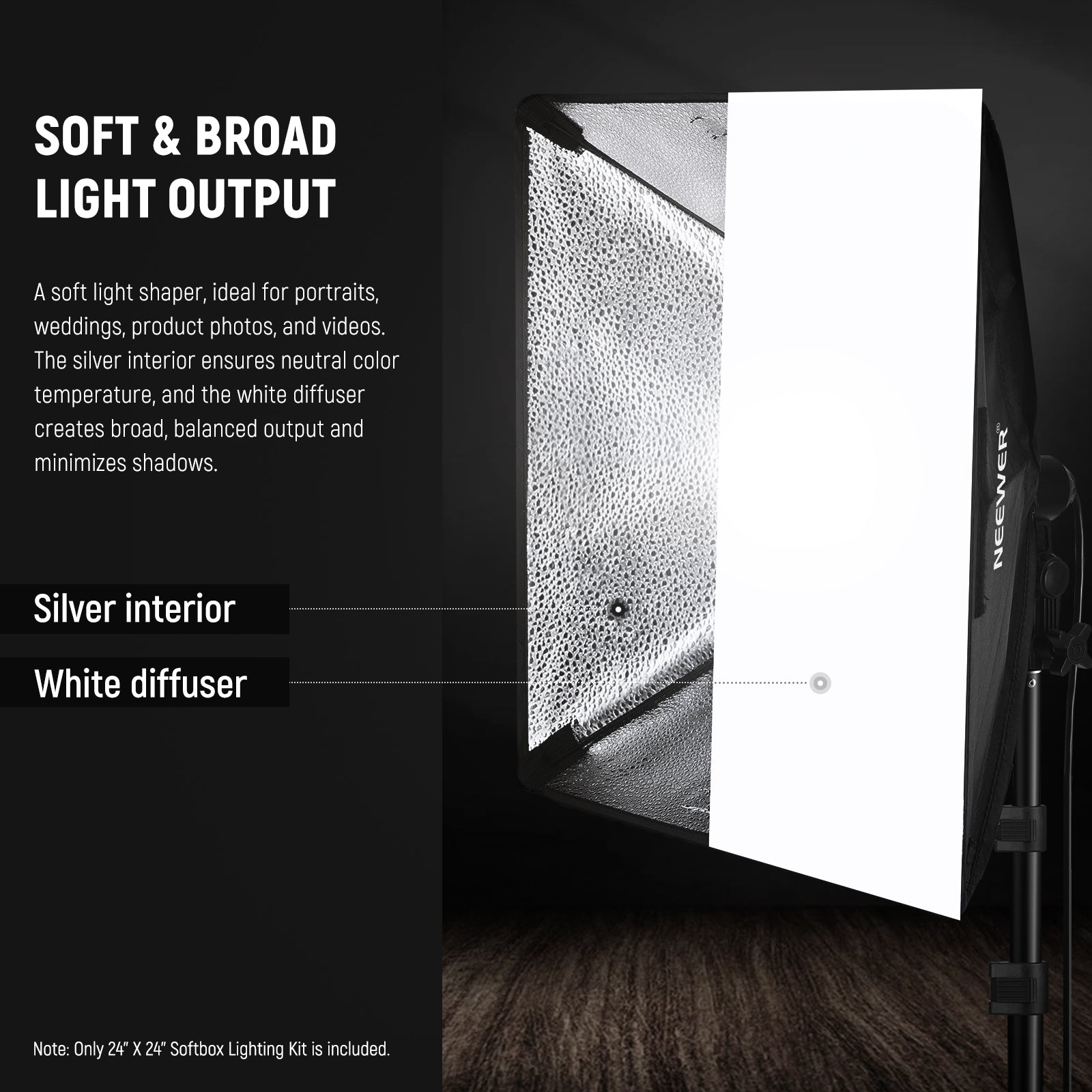 NEEWER NK300 350W Equivalent Softbox Lighting Kit