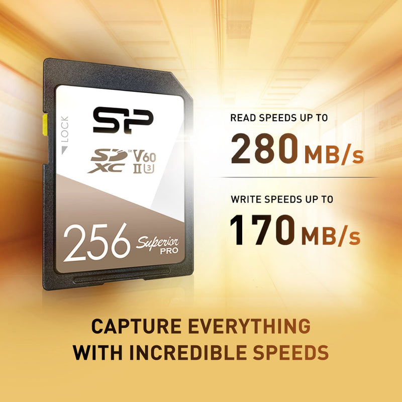 シリコンパワー 256GB スーペリア プロ UHS-II (U3) V60 SDXC メモリー カード