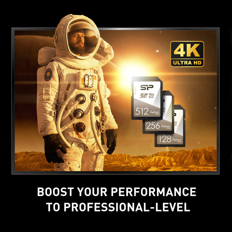 Silicon Power 256GB Superior Pro UHS-II (U3) V60 SDXC Memory Card
