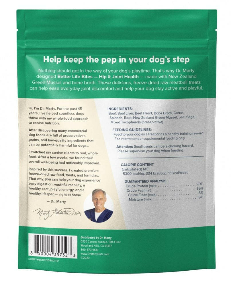 Dr. Marty Better Life Bites Hip and Joint Health Freeze Dried Dog Treats (3.5 oz)