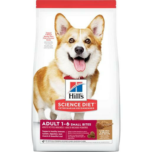 Hill's Science Diet Adult Small Bites Dry Dog Food, Lamb Meal & Brown Rice Recipe, 15.5 lb Bag